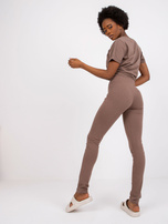 Kawowe legginsy Basic