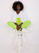 Hurt Ecru-jasnozielony komplet dresowy ze spodniami