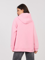 Pastelowa różowa bluza kangurka o kroju oversize RUE PARIS 