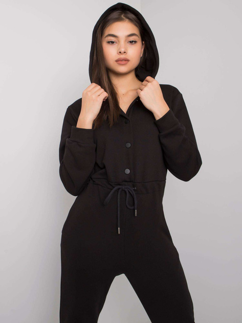 Czarny kombinezon z kapturem Elwood