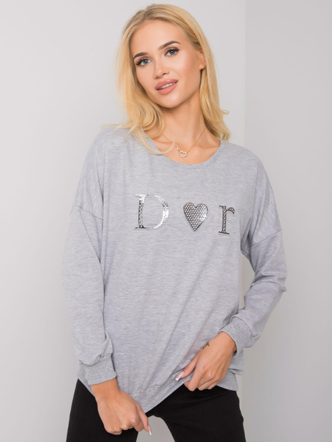 Szara melanżowa bluza damska bez kaptura Alodia