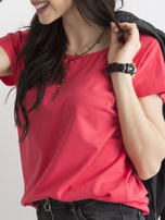 Ciemnokoralowy t-shirt Circle