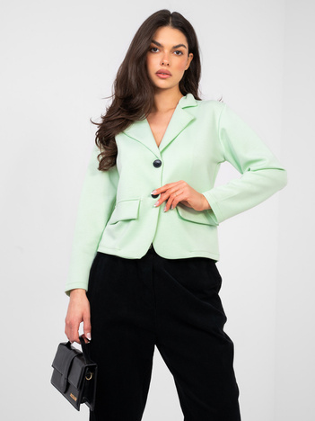 Pastelowa miętowa dresowa marynarka z miękkiego materiału