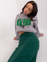 Hurtownia Szara bluza z kapturem z bawełny