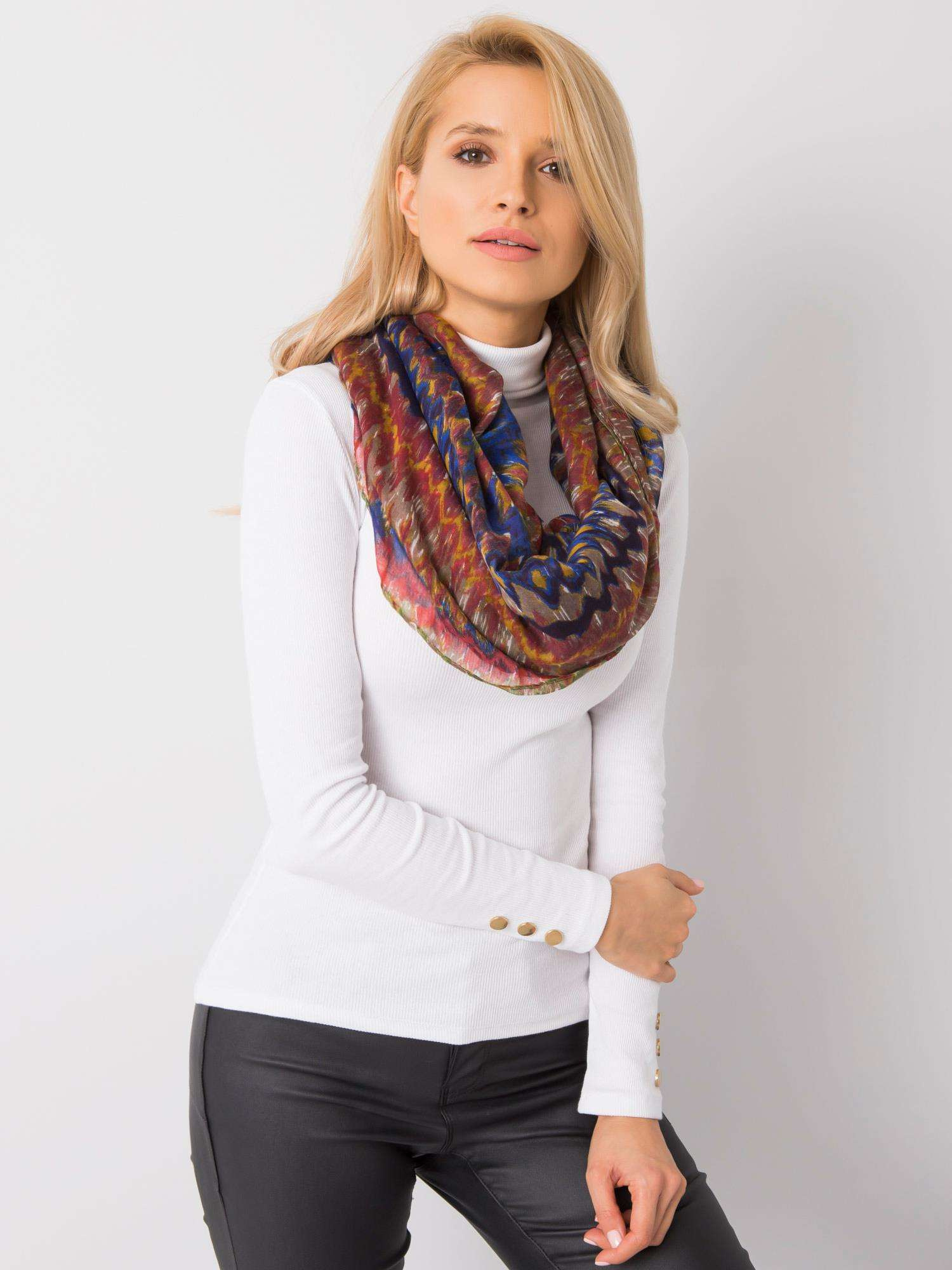 Kobaltowo-bordowa chusta