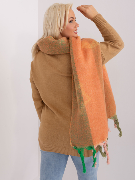 Hurt Jasnopomarańczowy szeroki szal damski