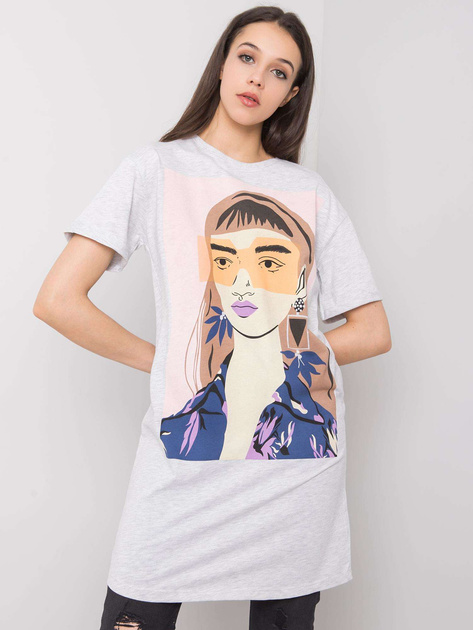 Jasnoszara tunika z nadrukiem Circe SUBLEVEL