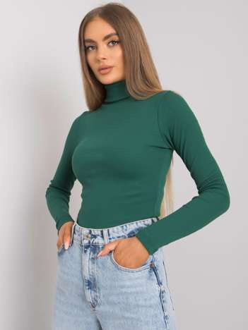 Dark green ribbed turtleneck blouse Elisee RUE PARIS.
