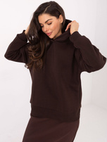 Czekoladowa dresowa bluza z napisem na kapturze