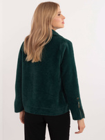 Hurt Dark green alpaca jacket with zippers.