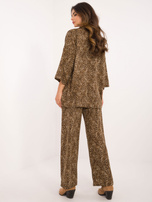 Hurt Ciemnobeżowo-czarny dwuczęściowy komplet w panterkę