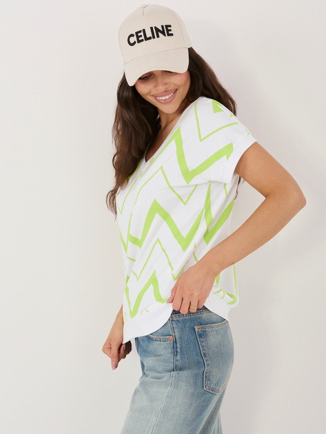 Pistacjowa bawełniana bluzka z nadrukiem