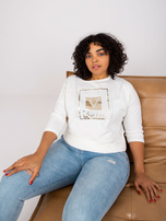 Ecru blouse plus size with print Roxanne