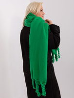 Hurtownia Zielony gładki szal zimowy