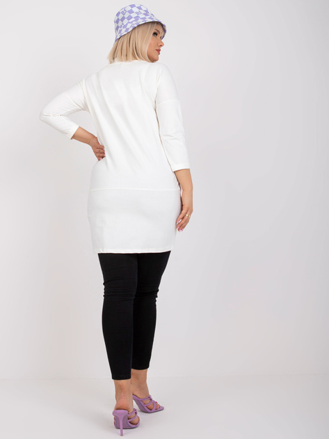 Ecru dresowa tunika plus size bawełniana Jana