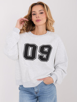 Jasnoszara damska bluza oversize z bawełny 