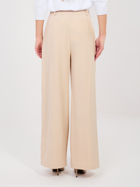 Beżowe garniturowe spodnie z wysokim stanem RUE PARIS