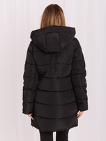 Hurt schwarz-beige wendbare Winterjacke mit Kapuze.