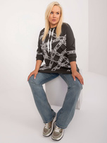 Hurt Ciemna khaki damska bluzka plus size o asymetrycznym kroju