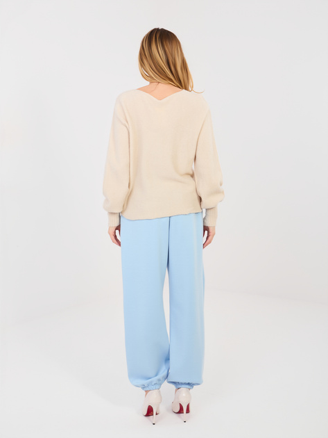 Pastelowe niebieskie dresowe spodnie ze ściągaczami