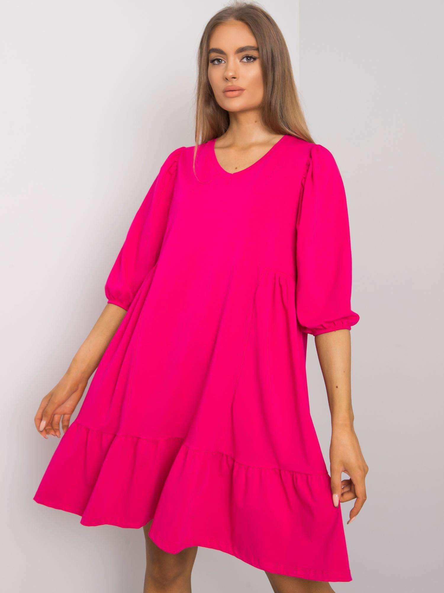Fuchsia Kleid aus Baumwolle Yelda.
