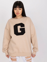 Beżowa dresowa bluza bez kaptura z bawełny Severine 