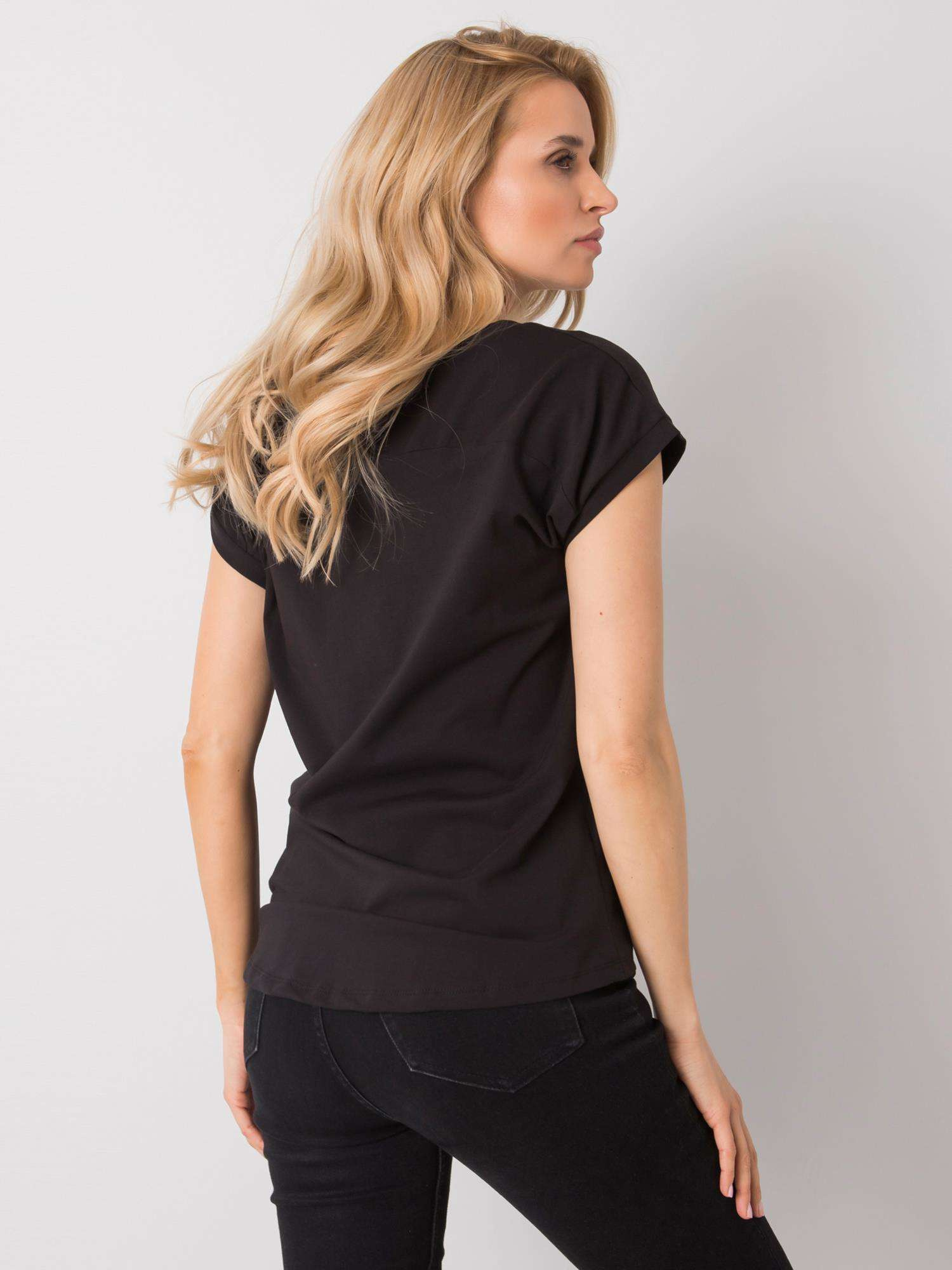 Czarny t-shirt z nadrukiem Hollis