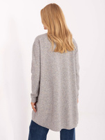 Szary damski kardigan z kieszeniami 