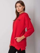 Czerwona bluza z kieszeniami Leora