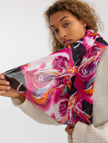 Hurtownia Ciemnoróżowa bawełniana chusta z nadrukiem 