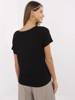 Black women's viscose t-shirt SUBLEVEL.