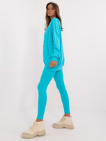 Hurtownia Turkusowy komplet dresowy z bluzą oversize