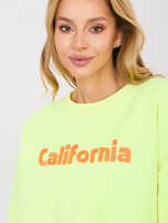 Fluo żółta damska bluza oversize z ociepleniem 