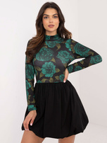 Hurt Zielono-czarna sukienka koktajlowa typu bombka