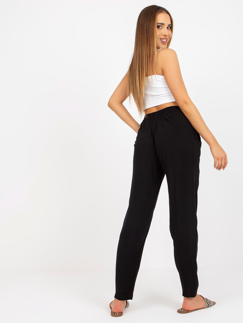 Hurtownia Czarne spodnie z materiału z prostą nogawką SUBLEVEL