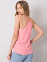 Jasnoróżowy damski top na ramiączkach Linda