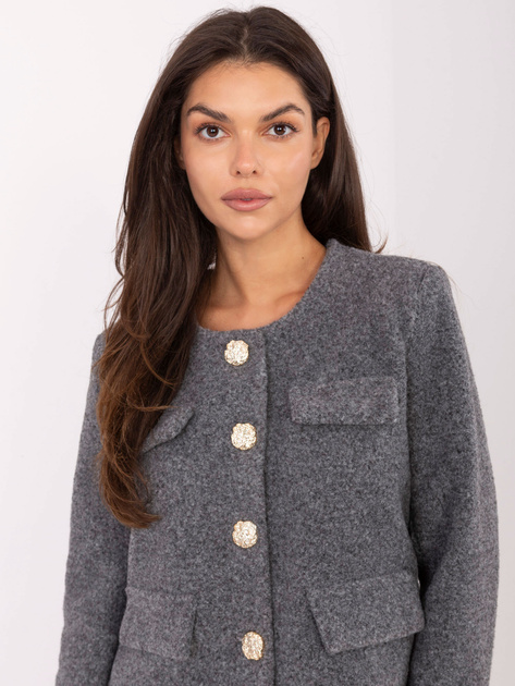 Ciemnoszary elegancki żakiet z podszewką RUE PARIS