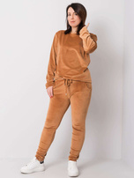 Camelowy welurowy komplet plus size Jeanne