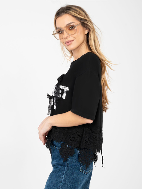 Czarna damska bluzka oversize z kokardkami