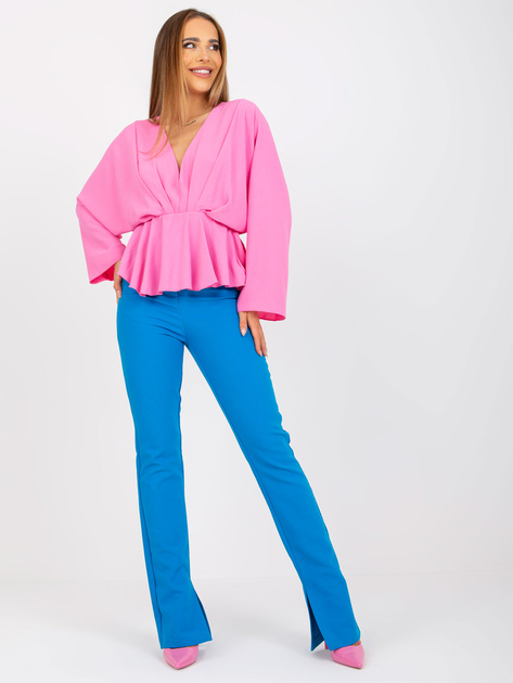 Hurt Różowa bluzka one size z szerokimi rękawami Raquela