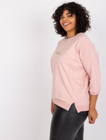 Brudnoróżowa bluzka plus size z nadrukiem Cordelia