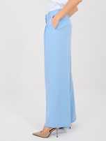 Pastelowe niebieskie garniturowe spodnie z kieszeniami RUE PARIS  