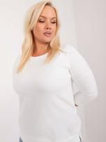 Hurtownia online Ecru gładka bluzka plus size z bawełny
