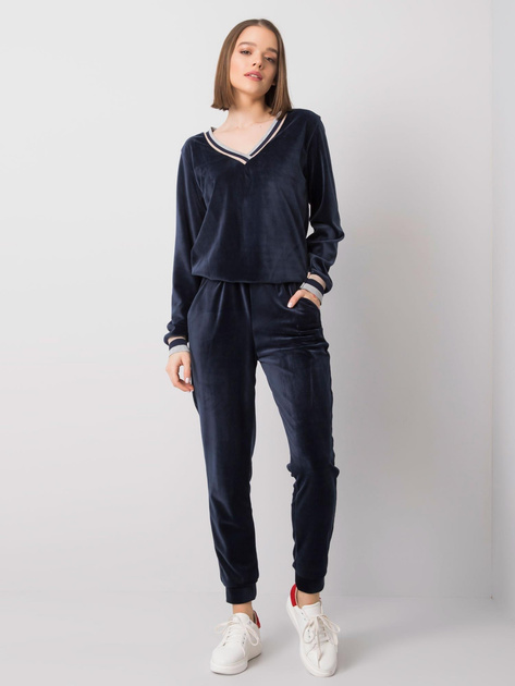 Granatowy komplet welurowy Esti RUE PARIS