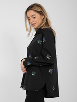 Czarna bawełniana koszula z haftem