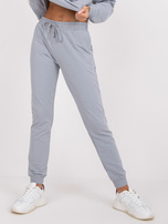 Szare dresowe spodnie basic ze ściągaczami