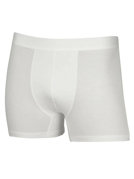 Hurt Białe męskie bokserki z dodatkiem bawełny