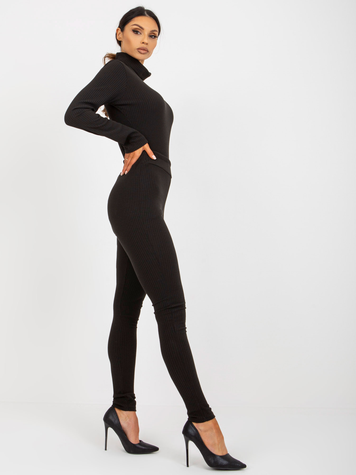 Hurt black leggings for everyday wear from the striped set.