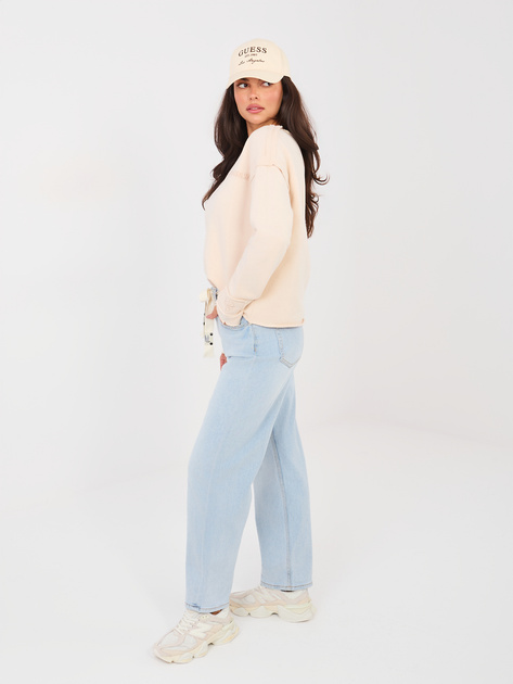 Jasnoniebieskie jeansowe spodnie baloon z paskiem