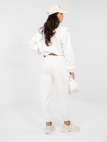 Ecru dresowy komplet ze ściągaczem na bluzie RUE PARIS 